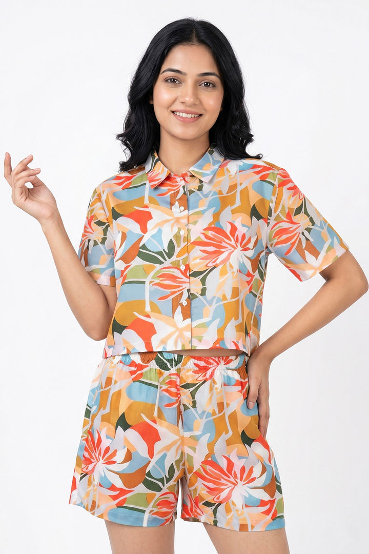 Zivame Woven Lifewear Short Set - Lucent White — image 2